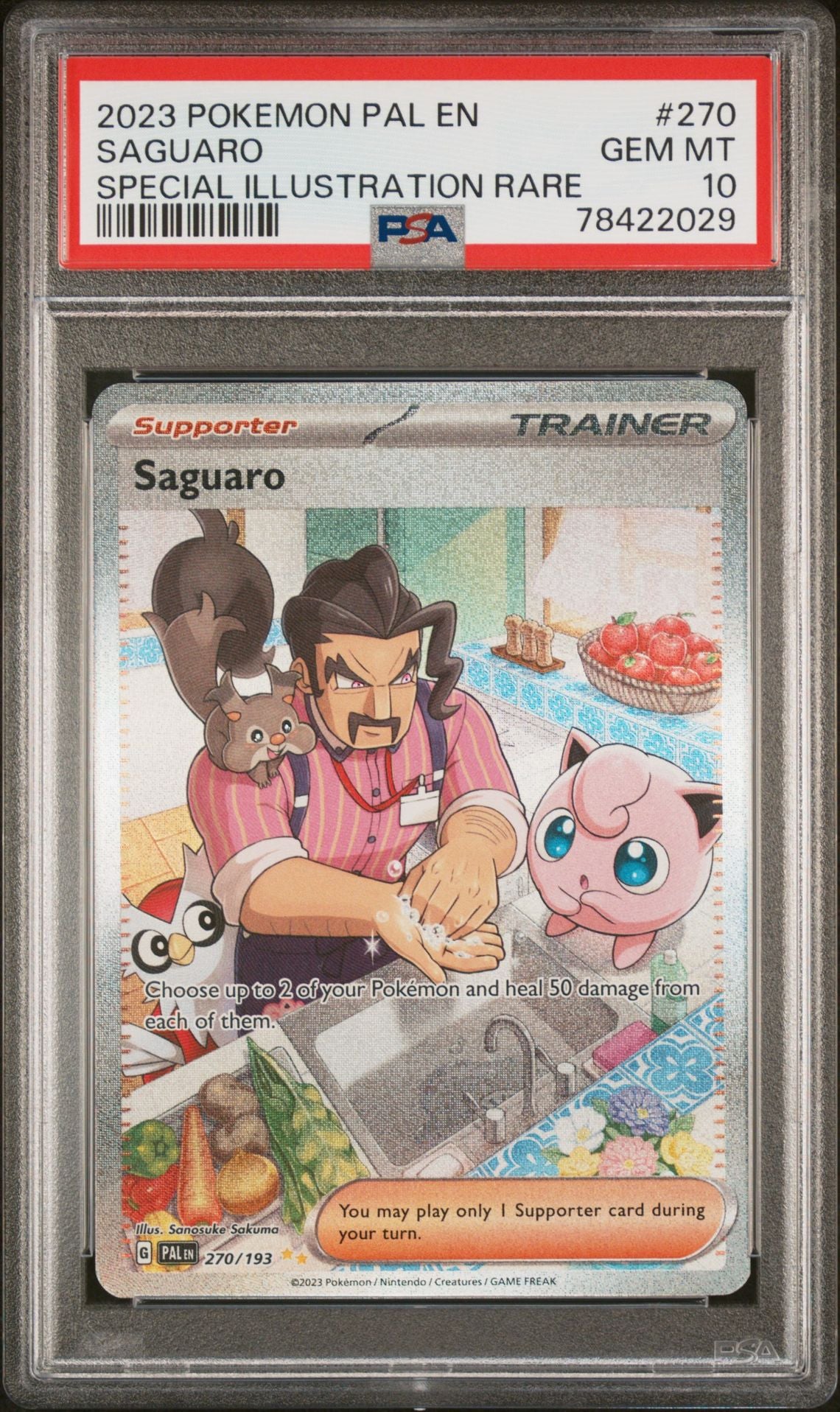 SAGUARO SPECIAL ILLUSTRATION RARE 2023 POKEMON PAL EN-PALDEA EVOLVED PSA GEM MT 10