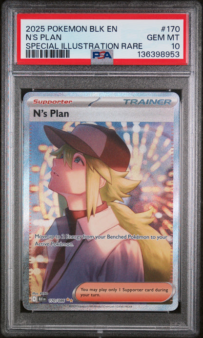 N'S PLAN SPECIAL ILLUSTRATION RARE 2025 POKEMON BLK EN-BLACK BOLT PSA GEM MT 10