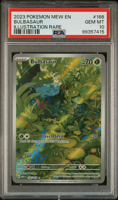 BULBASAUR ILLUSTRATION RARE 2023 POKEMON MEW EN-151 PSA GEM MT 10