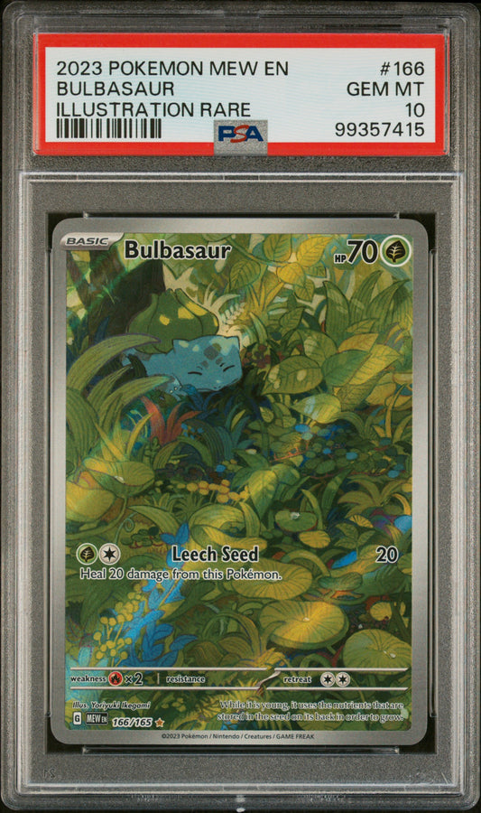 BULBASAUR ILLUSTRATION RARE 2023 POKEMON MEW EN-151 PSA GEM MT 10