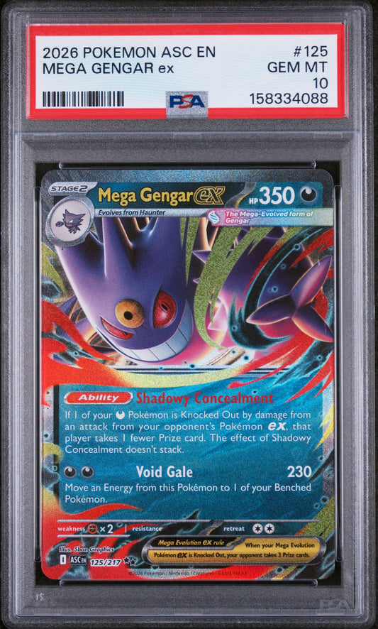 MEGA GENGAR ex 2026 POKEMON ASC EN-ASCENDED HEROES PSA GEM MT 10