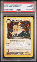 DARK RAICHU-HOLO 2000 POKEMON ROCKET PSA NM-MT 8