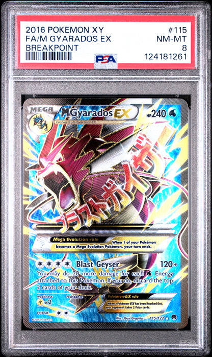 FA/M GYARADOS EX BREAKPOINT 2016 POKEMON XY BREAKPOINT PSA NM-MT 8
