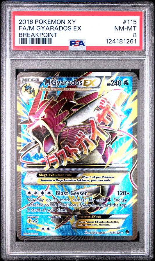 FA/M GYARADOS EX BREAKPOINT 2016 POKEMON XY BREAKPOINT PSA NM-MT 8