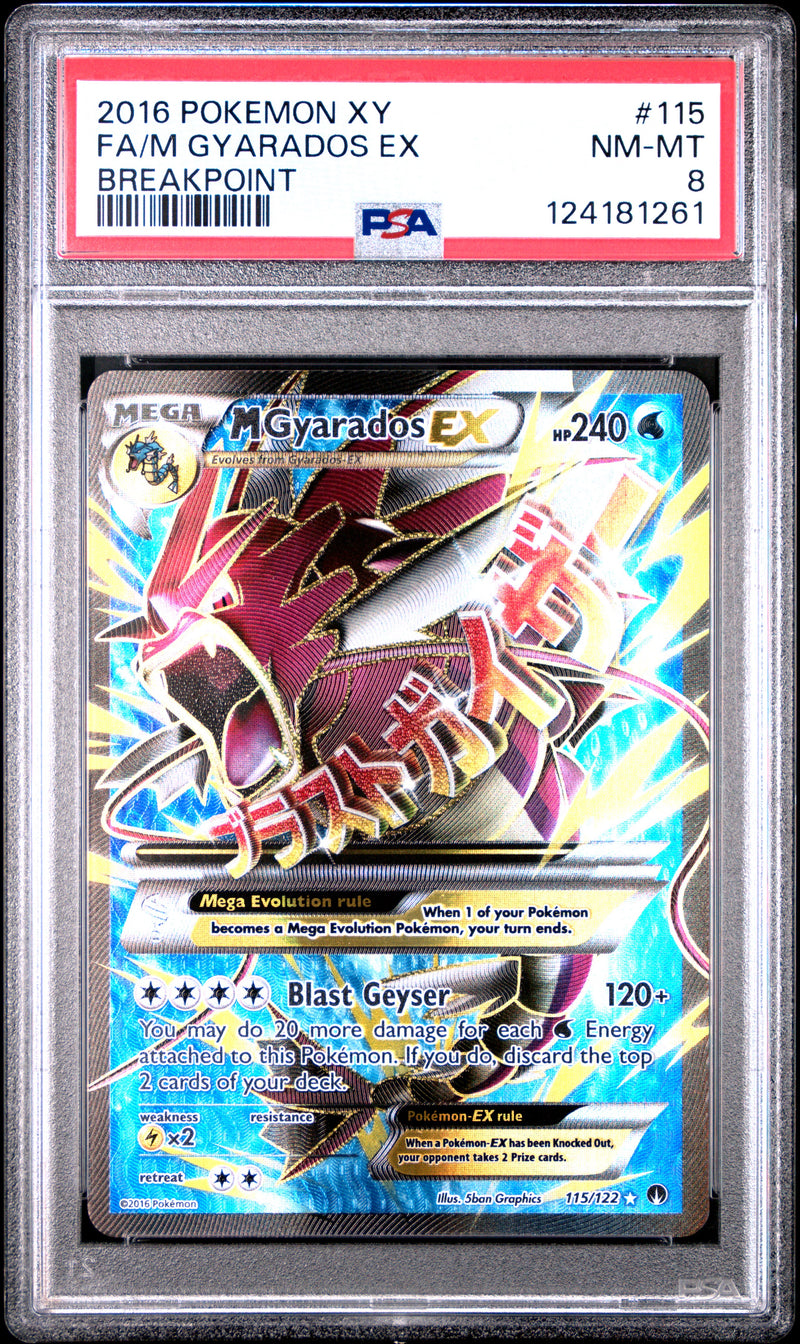 FA/M GYARADOS EX BREAKPOINT 2016 POKEMON XY BREAKPOINT PSA NM-MT 8