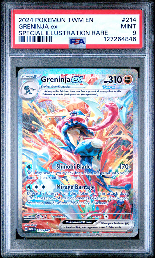 GRENINJA ex SPECIAL ILLUSTRATION RARE 2024 POKEMON TWM EN-TWILIGHT MASQUERADE PSA MINT 9