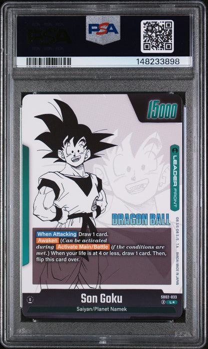SON GOKU ALTERNATE ART 2025 DRAGON BALL SUPER CARD GAME FUSION WORLD MANGA BOOSTER 02 PSA GEM MT 10