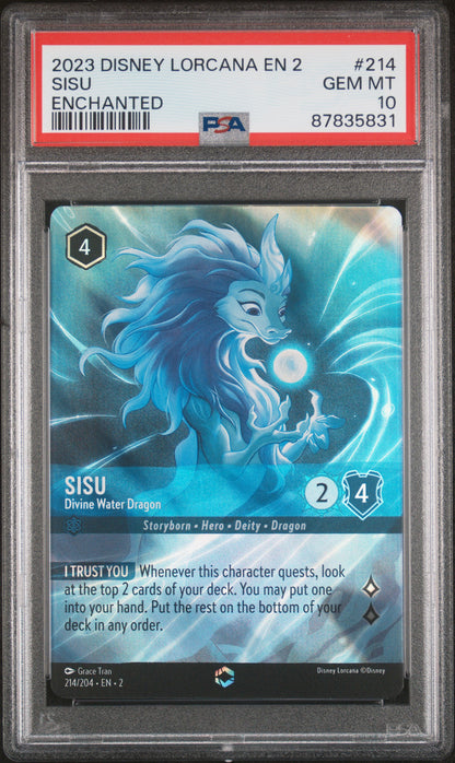 SISU ENCHANTED 2023 DISNEY LORCANA EN 2-RISE OF THE FLOODBORN PSA GEM MT 10