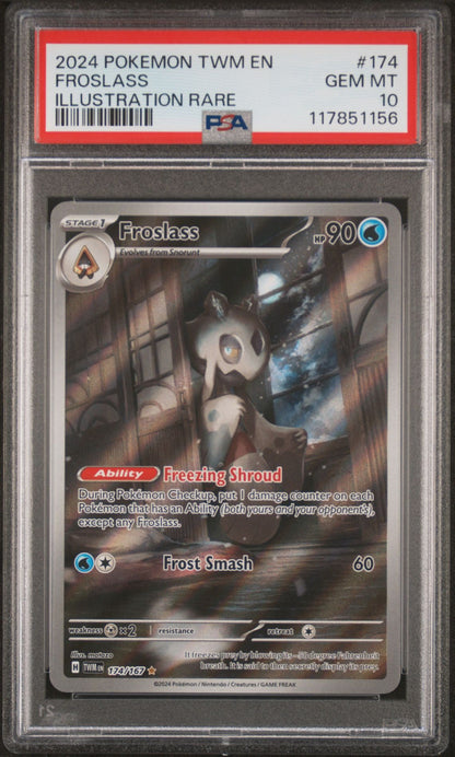 FROSLASS ILLUSTRATION RARE 2024 POKEMON TWM EN-TWILIGHT MASQUERADE PSA GEM MT 10