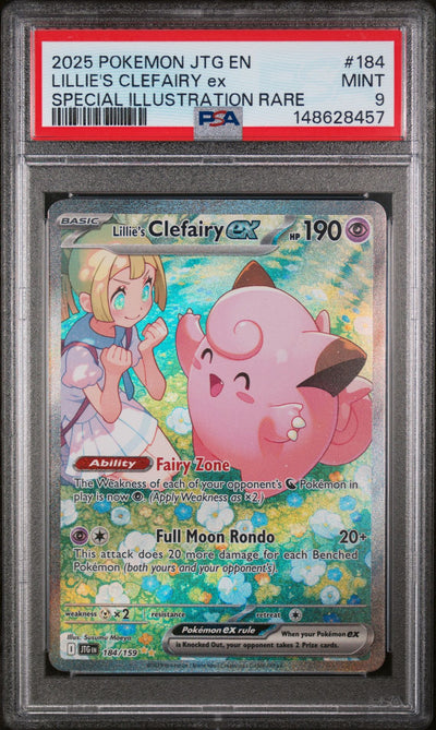 LILLIE'S CLEFAIRY ex SPECIAL ILLUSTRATION RARE 2025 POKEMON JTG EN-JOURNEY TOGETHER PSA MINT 9