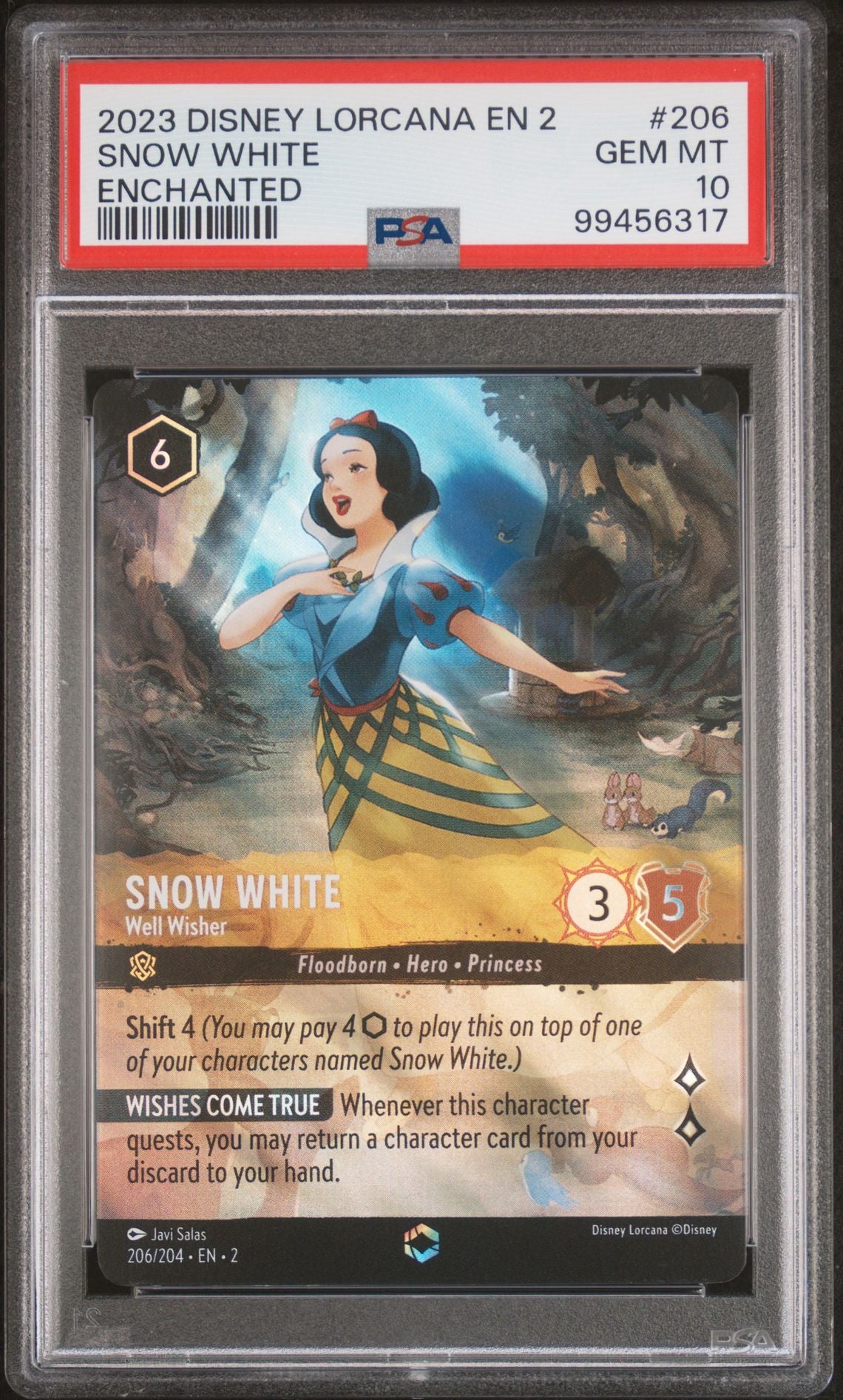 SNOW WHITE ENCHANTED 2023 DISNEY LORCANA EN 2-RISE OF THE FLOODBORN PSA GEM MT 10