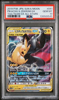 PIKACHU & ZEKROM GX TAG TEAM GX ALL STARS 2019 POKEMON JAPANESE SUN & MOON TAG TEAM GX ALL STARS PSA GEM MT 10