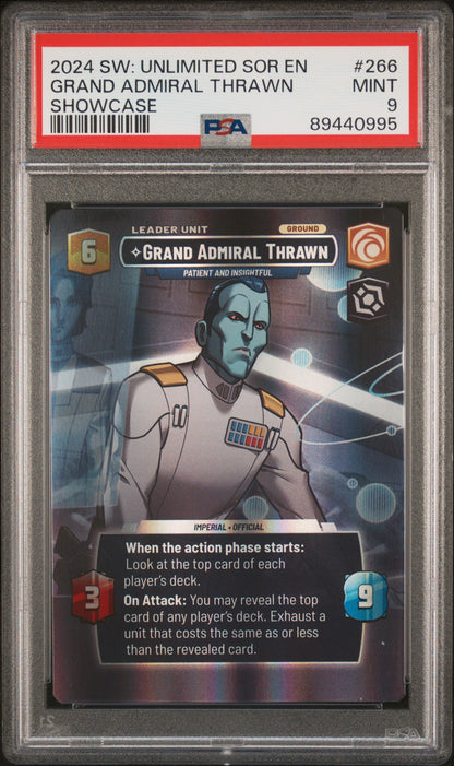 GRAND ADMIRAL THRAWN SHOWCASE 2024 STAR WARS: UNLIMITED SPARK OF REBELLION PSA MINT 9