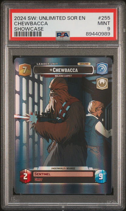 CHEWBACCA SHOWCASE 2024 STAR WARS: UNLIMITED SPARK OF REBELLION PSA MINT 9