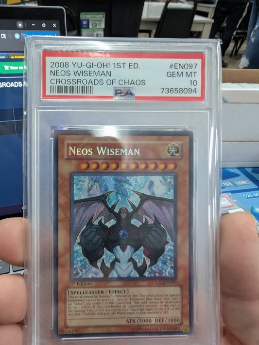 NEOS WISEMAN CROSSROADS OF CHAOS 2008 YU-GI-OH! CSOC-CROSSROADS OF CHAOS PSA GEM MT 10