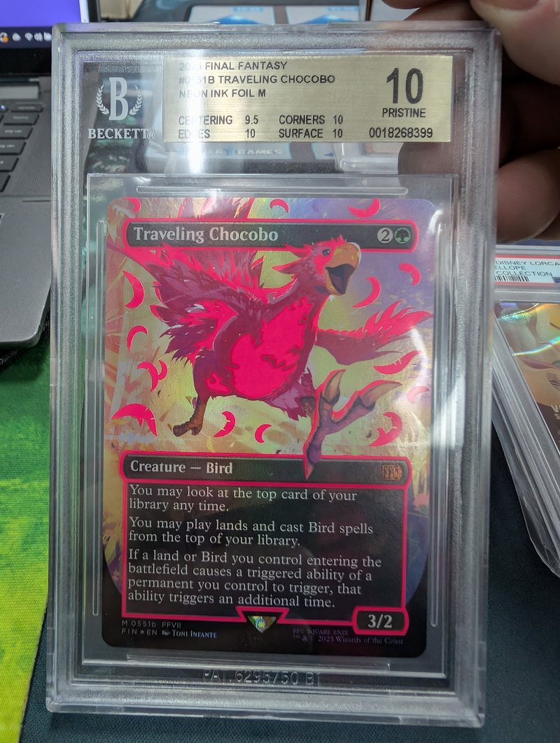 Traveling Chocobo NEON INK FOIL M 2025 2025 Magic The Gathering Final Fantasy BGS 10.0