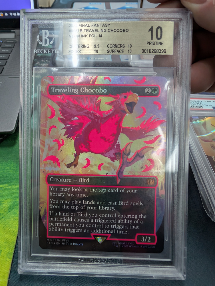 Traveling Chocobo NEON INK FOIL M 2025 2025 Magic The Gathering Final Fantasy BGS 10.0