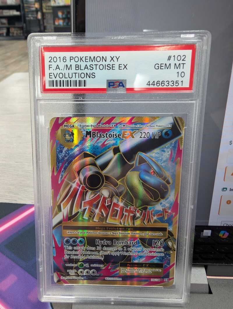 FA/M BLASTOISE EX EVOLUTIONS 2016 POKEMON XY EVOLUTIONS PSA GEM MT 10
