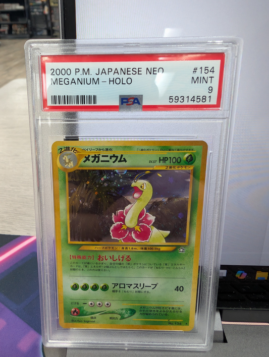 MEGANIUM-HOLO 2000 POKEMON JAPANESE NEO PSA MINT 9