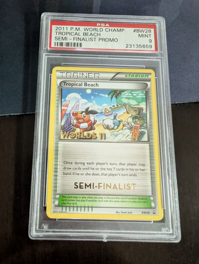 TROPICAL BEACH PROMO-SEMI-FINALIST 2011 POKEMON WORLD CHAMPIONSHIPS PROMO PSA MINT 9