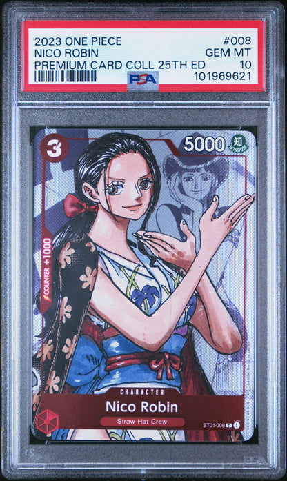 NICO ROBIN 2023 ONE PIECE PREMIUM BANDAI PREMIUM CARD COLLECTION 25TH EDITION PSA GEM MT 10