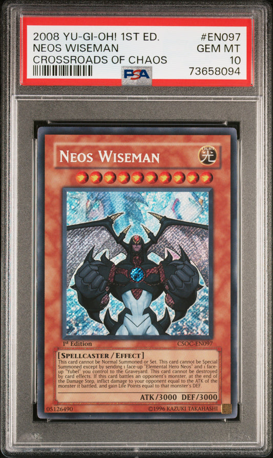 NEOS WISEMAN CROSSROADS OF CHAOS 2008 YU-GI-OH! CSOC-CROSSROADS OF CHAOS PSA GEM MT 10
