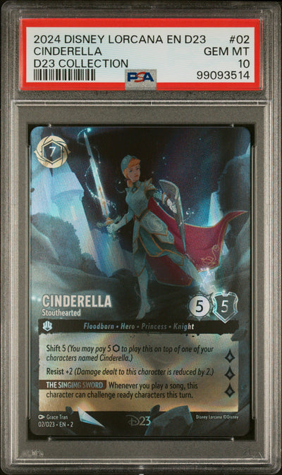 CINDERELLA D23 COLLECTION 2024 DISNEY LORCANA EN D23-D23 EXPO PROMO PSA GEM MT 10