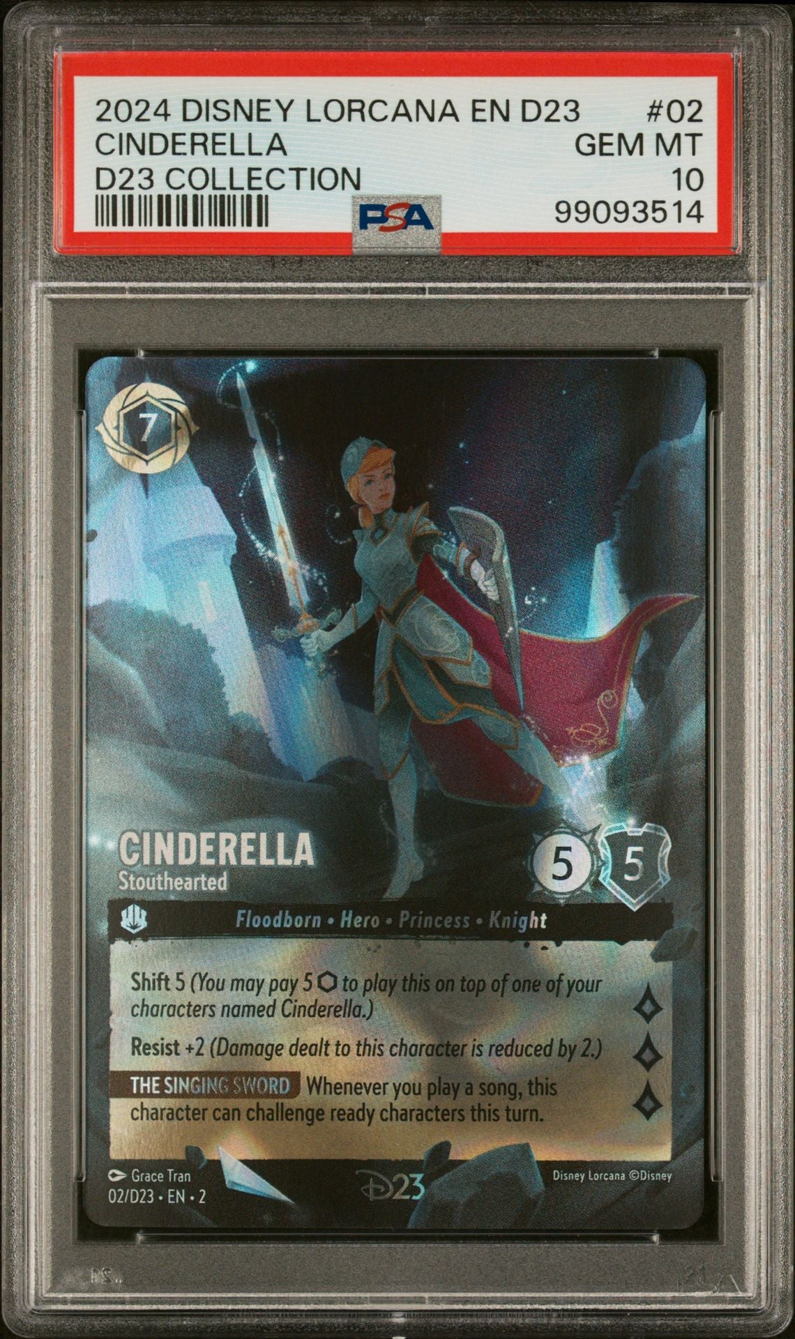 CINDERELLA D23 COLLECTION 2024 DISNEY LORCANA EN D23-D23 EXPO PROMO PSA GEM MT 10