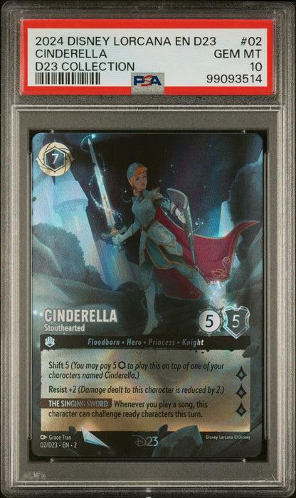 CINDERELLA D23 COLLECTION 2024 DISNEY LORCANA EN D23-D23 EXPO PROMO PSA GEM MT 10