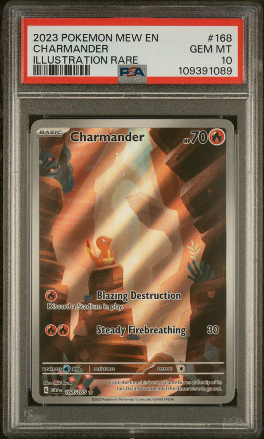 CHARMANDER ILLUSTRATION RARE 2023 POKEMON MEW EN-151 PSA GEM MT 10