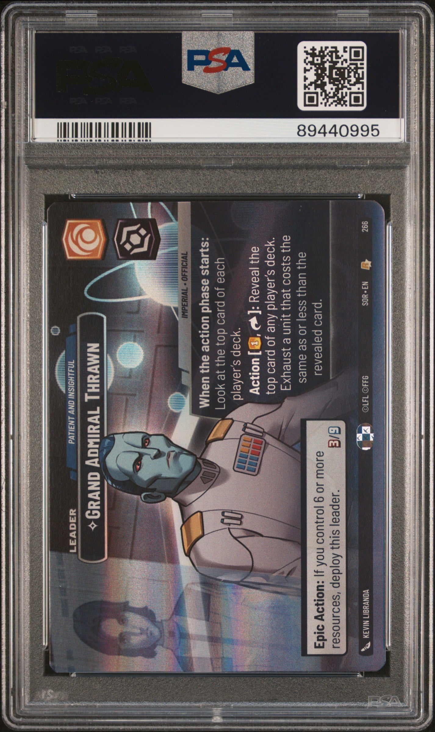 GRAND ADMIRAL THRAWN SHOWCASE 2024 STAR WARS: UNLIMITED SPARK OF REBELLION PSA MINT 9