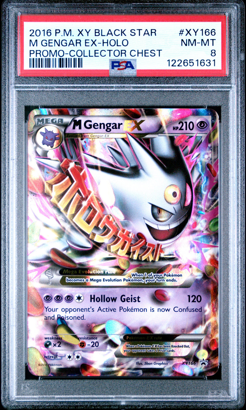 M GENGAR EX PROMO-COLLECTOR CHEST 2016 POKEMON XY BLACK STAR PROMO PSA NM-MT 8