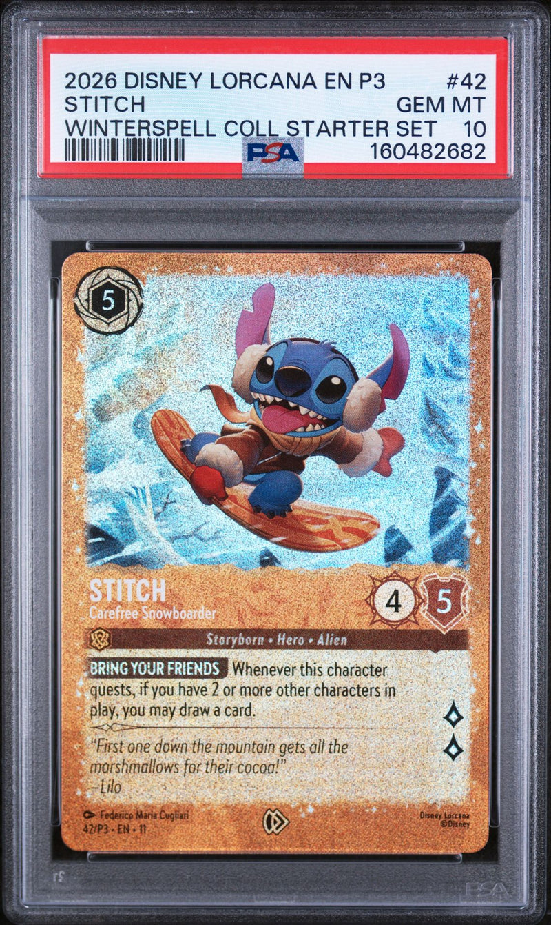 STITCH WINTERSPELL COLL STARTER SET 2026 DISNEY LORCANA EN P3-PROMO PSA GEM MT 10