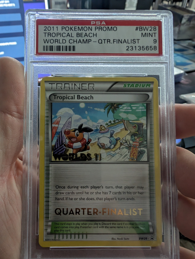 TROPICAL BEACH PROMO-QUARTER-FINALIST 2011 POKEMON WORLD CHAMPIONSHIPS PROMO PSA MINT 9