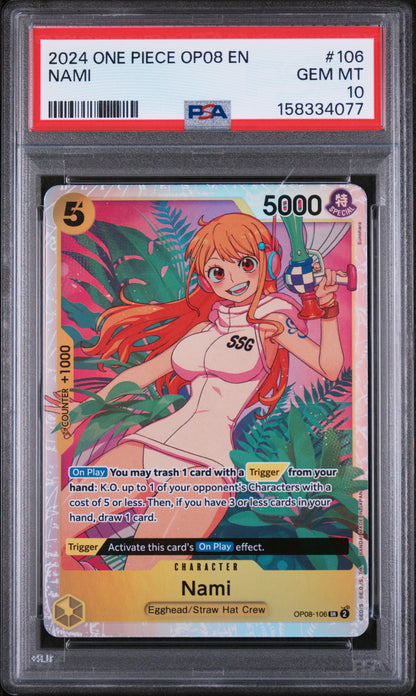 NAMI 2024 ONE PIECE OP08-TWO LEGENDS PSA GEM MT 10