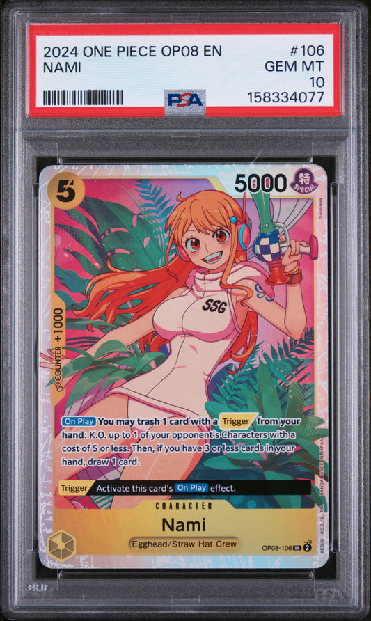 NAMI 2024 ONE PIECE OP08-TWO LEGENDS PSA GEM MT 10