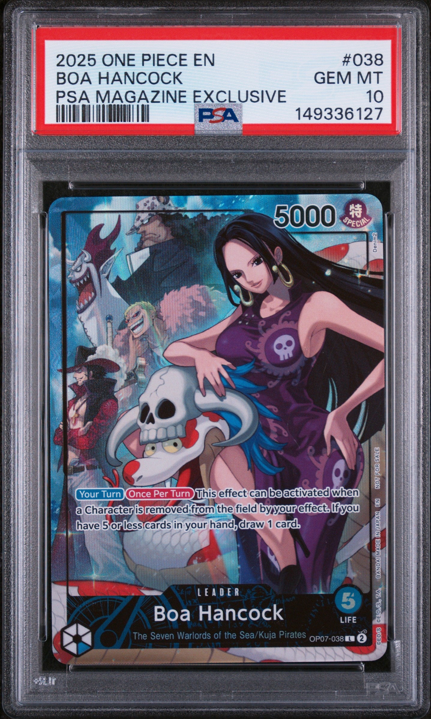 BOA HANCOCK PSA MAGAZINE EXCLUSIVE 2025 ONE PIECE PROMOS PSA GEM MT 10