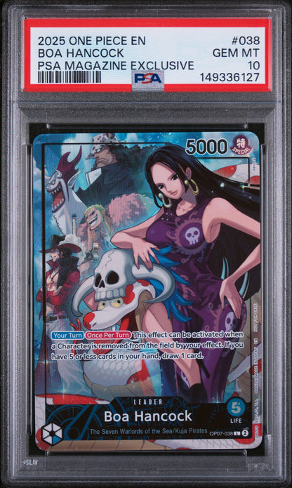 BOA HANCOCK PSA MAGAZINE EXCLUSIVE 2025 ONE PIECE PROMOS PSA GEM MT 10