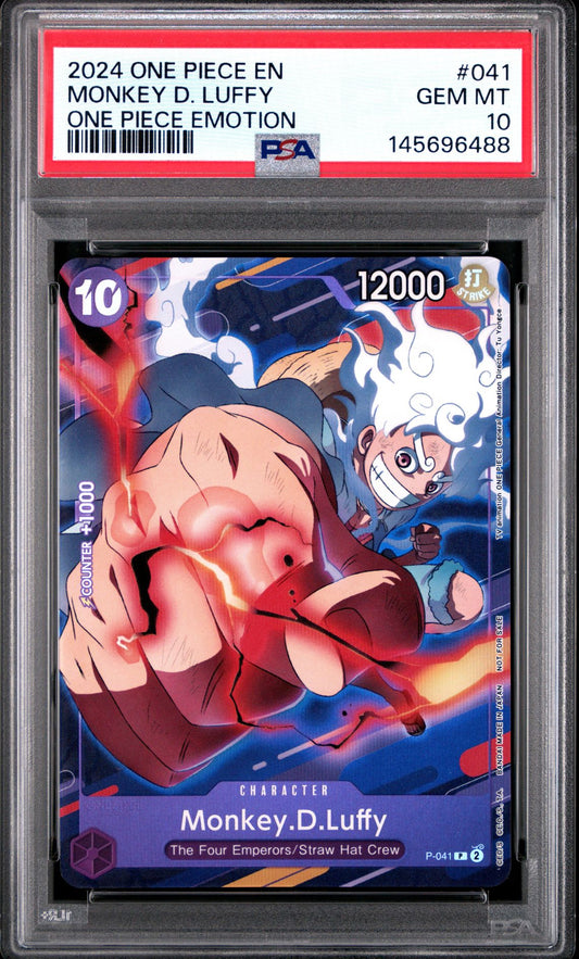 MONKEY D. LUFFY ONE PIECE EMOTION 2024 ONE PIECE PROMOS PSA GEM MT 10