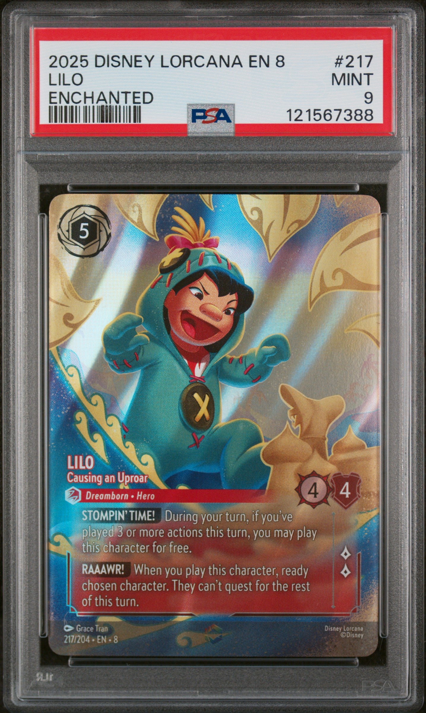 LILO ENCHANTED 2025 DISNEY LORCANA EN 8-REIGN OF JAFAR PSA MINT 9