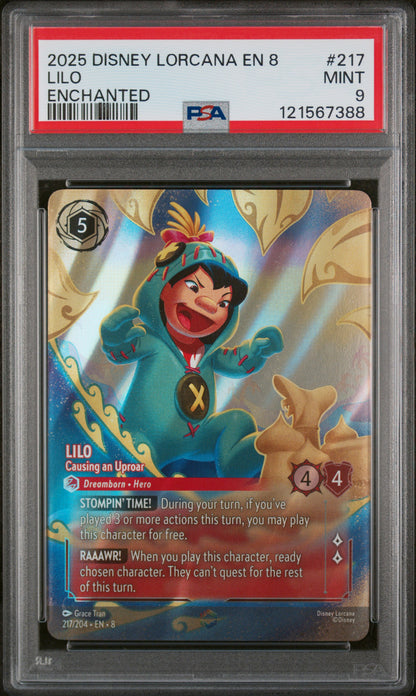 LILO ENCHANTED 2025 DISNEY LORCANA EN 8-REIGN OF JAFAR PSA MINT 9