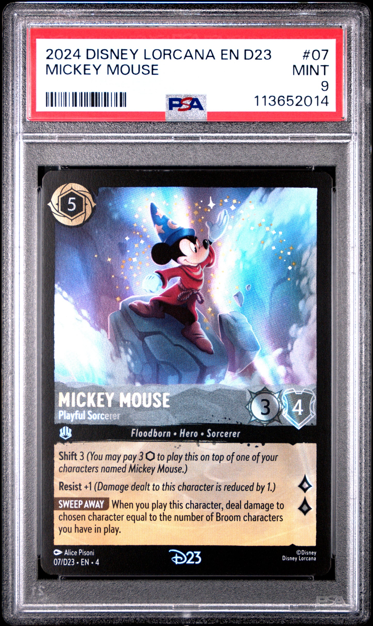MICKEY MOUSE 2024 DISNEY LORCANA EN D23-D23 EXPO PROMO PSA MINT 9
