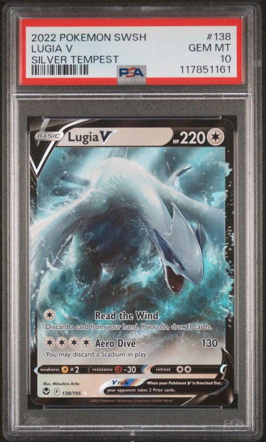 LUGIA V SILVER TEMPEST 2022 POKEMON SWORD & SHIELD SILVER TEMPEST PSA GEM MT 10