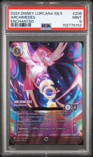 2024 DISNEY LORCANA EN 5-SHIMMERING SKIES #208 ARCHIMEDES ENCHANTED MT 9