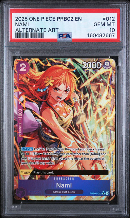 NAMI ALTERNATE ART 2025 ONE PIECE PRB02-PREMIUM BOOSTER -ONE PIECE CARD THE BEST- VOL.2 PSA GEM MT 10