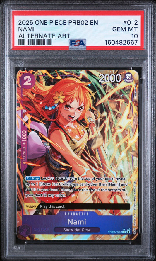 NAMI ALTERNATE ART 2025 ONE PIECE PRB02-PREMIUM BOOSTER -ONE PIECE CARD THE BEST- VOL.2 PSA GEM MT 10