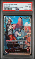SHANKS PSA MAGAZINE EXCLUSIVE 2025 ONE PIECE PROMOS PSA GEM MT 10