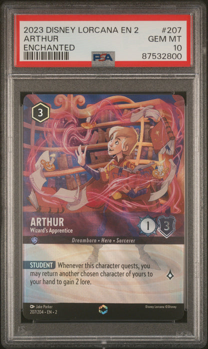 ARTHUR ENCHANTED 2023 DISNEY LORCANA EN 2-RISE OF THE FLOODBORN PSA GEM MT 10