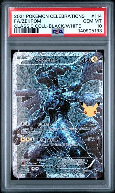 2021 POKEMON CELEBRATIONS CLASSIC COLLECTION #114 FA/ZEKROM CLASSIC COLL-BLACK/WHITE