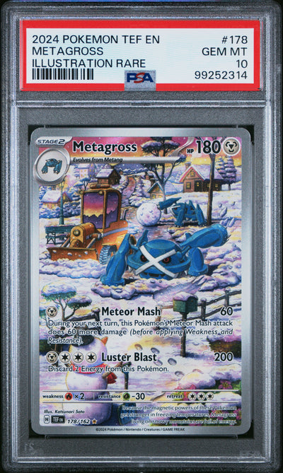 METAGROSS ILLUSTRATION RARE 2024 POKEMON TEF EN-TEMPORAL FORCES PSA GEM MT 10